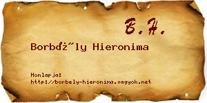 Borbély Hieronima névjegykártya